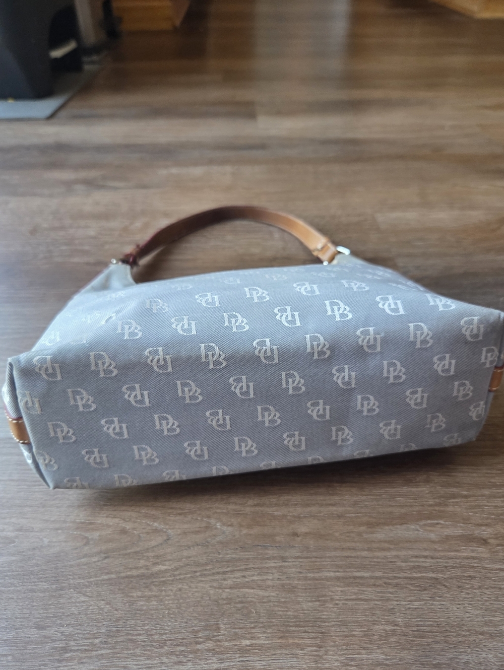 Vintage Y2K Dooney & Bourke Small Hobo Shoulder Bag Monogram Jacquard Purse - Picture 3 of 15